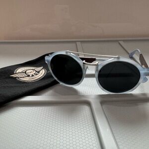 Johnny Fly Round Sunglasses - Blue w/ Black Lens